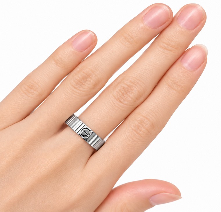 Merchant9 Cincin Emas Belah Rotan Ctier Stripe Chrome L:0.5CM