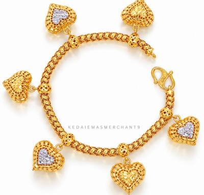 Merchant9 Rantai Tangan Snake Skin Gantung Love Kerawang 2C