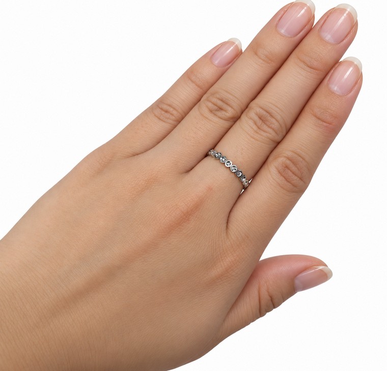 Merchant9 Cincin Emas Stackable - Sparkle Chrome L:0.25CM