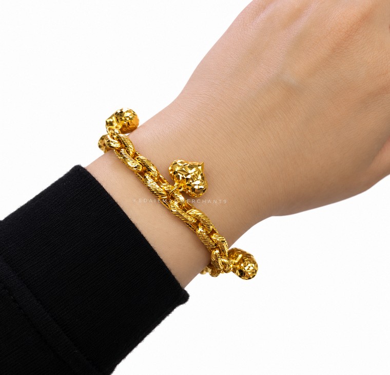 Merchant9 Rantai Tangan Sauh Dimensi Gantung Love L:0.6CM