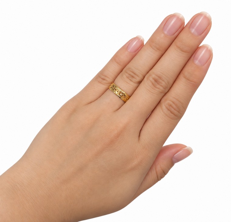 Merchant9 Cincin Emas Belah Rotan Ice Cut L:0.5CM