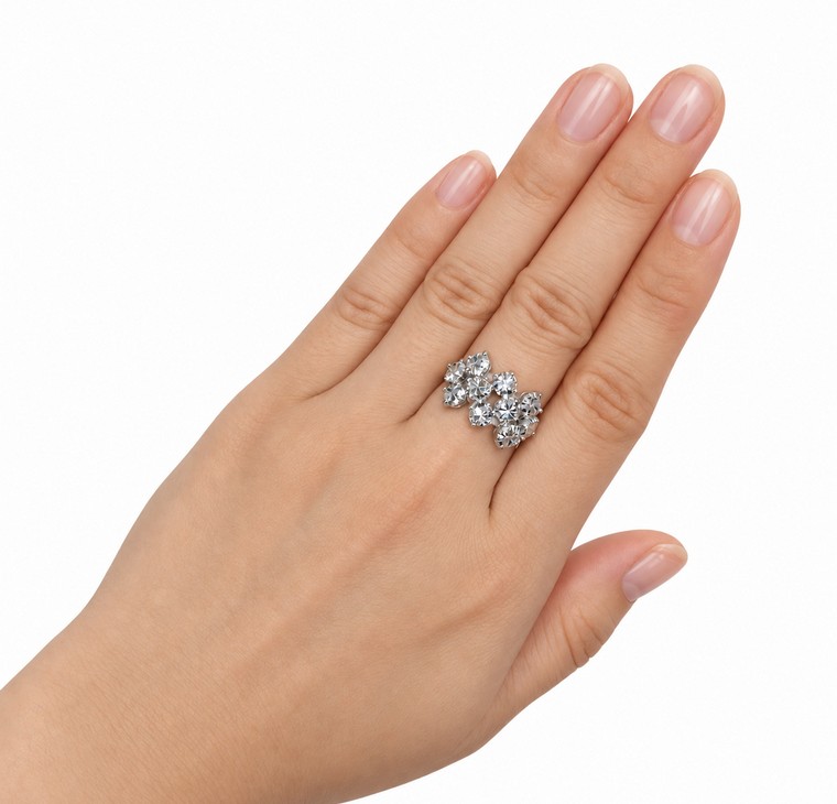 Merchant9 Cincin Emas Diamond Cut 3 Layer Chrome L:1.3CM