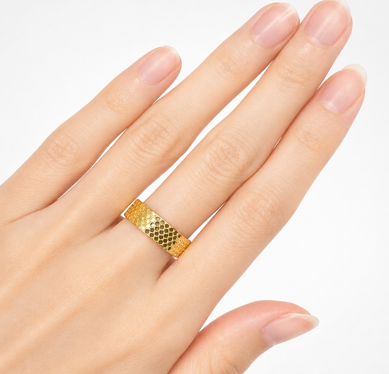 Merchant9 Cincin Emas Belah Rotan Honeycomb