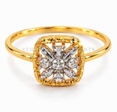 Merchant9 Cincin Emas Bunga Diamond Cut 2C L:0.8CM