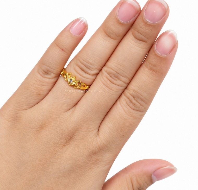 Merchant9 Cincin Emas VC Leaf 2C L:0.6CM