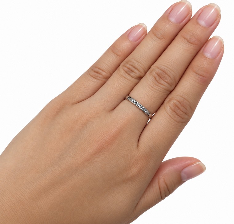 Merchant9 Cincin Emas Stackable - Mosaic Chrome L:0.25CM