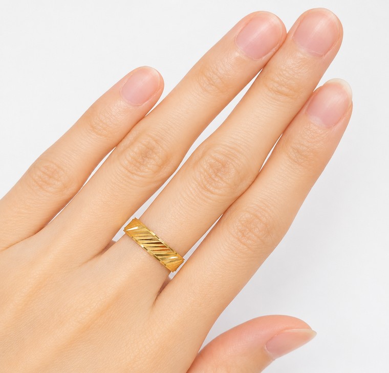 Merchant9 Cincin Emas Belah Rotan Line Blade L:0.45CM