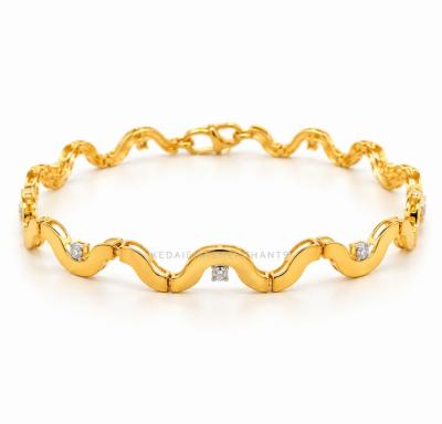 Merchant9 Rantai Tangan Minimalist Wave Polish L:0.2CM