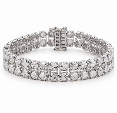 Merchant9 Rantai Tangan LOUISE Diamond Cut 2 Layer Chrome L:0.9CM (KLIP SLIDE)
