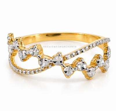 Merchant9 Cincin Emas Silang Starlight Diamond Cut 2C L:0.7CM