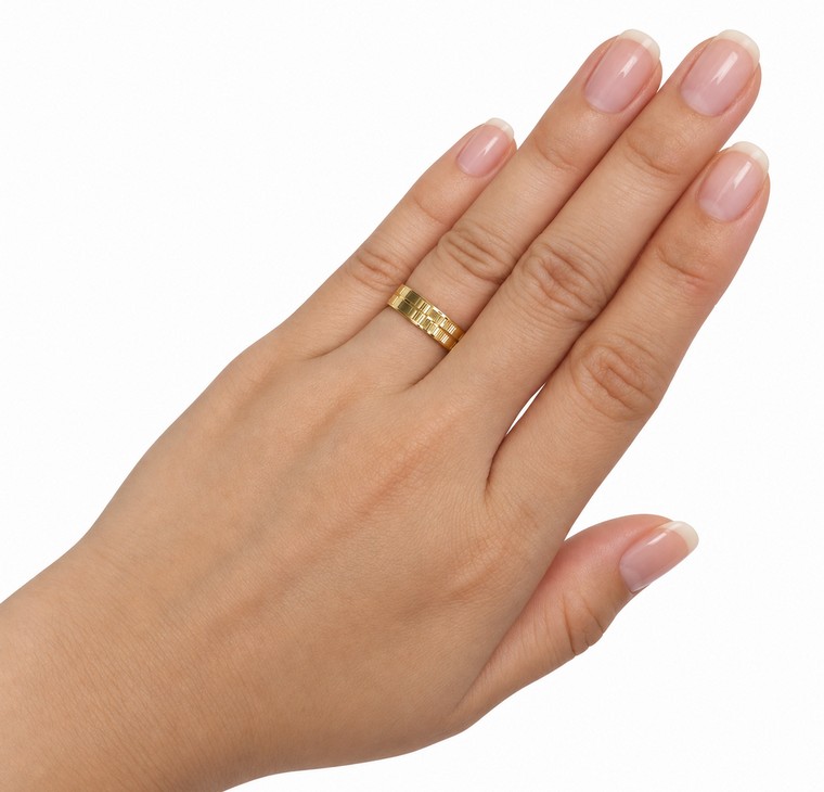 Merchant9 Cincin Emas Belah Rotan Line Polish L:0.5CM