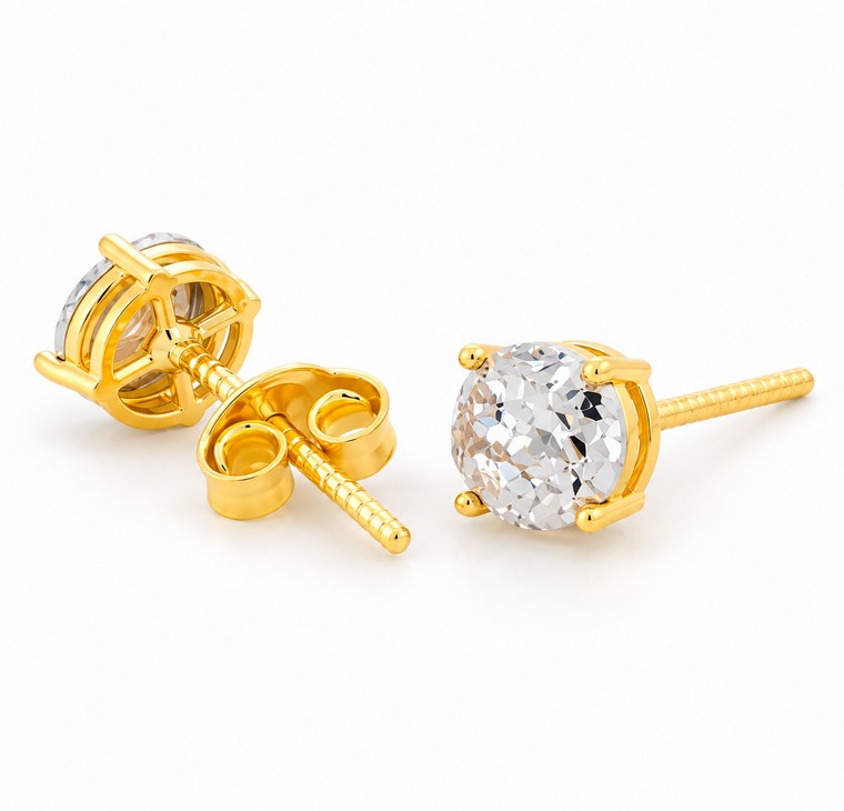 Merchant9 Subang Skrew Bulat Ice Cut Chrome L:0.5CM