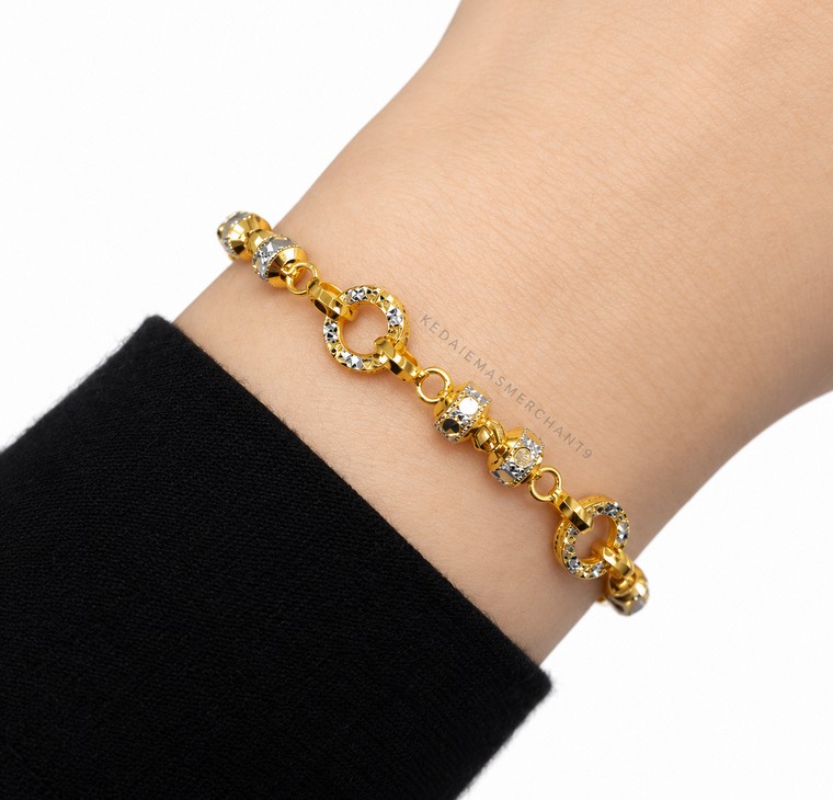 Merchant9 Rantai Tangan Paperclip Bebola Dot Ring Chrome L:0.75CM