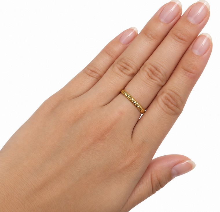 Merchant9 Cincin Emas Stackable - Mosaic L:0.25CM