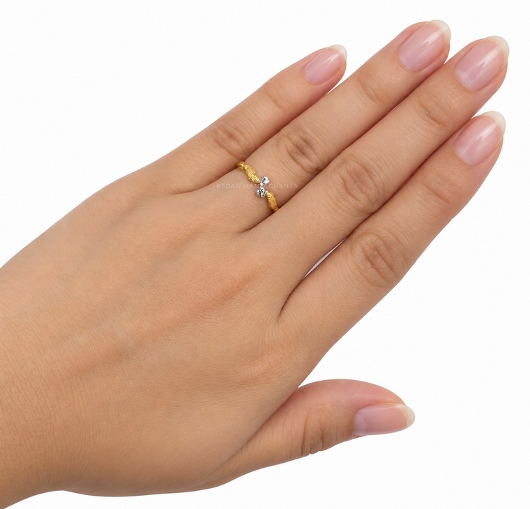 Merchant9 Cincin Emas Love Silang Dimensi Pasir 2C L:0.5CM