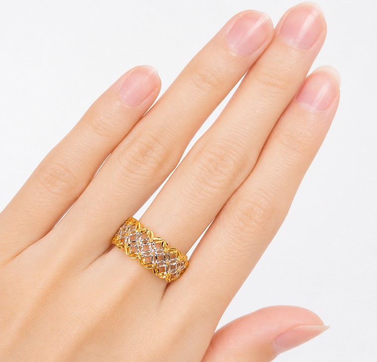 Merchant9 Cincin Emas Bunga Tanjung 2L 2C L:0.8CM