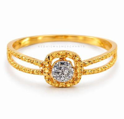 Merchant9 Cincin Emas Roti Bun Diamond Cut 2C L:0.65CM
