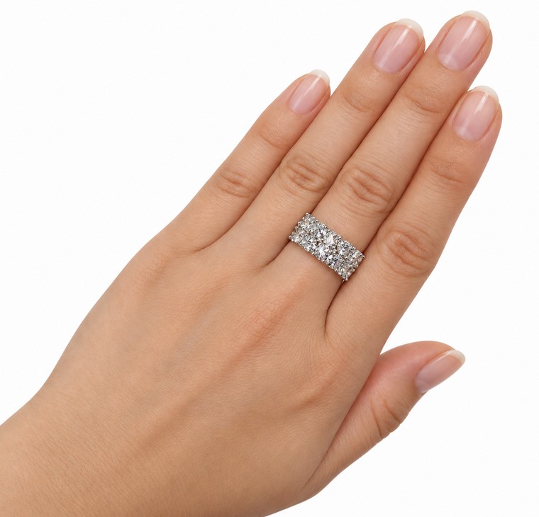 Merchant9 Cincin Emas LOUISE Diamond Cut 2L Chrome L:0.95CM