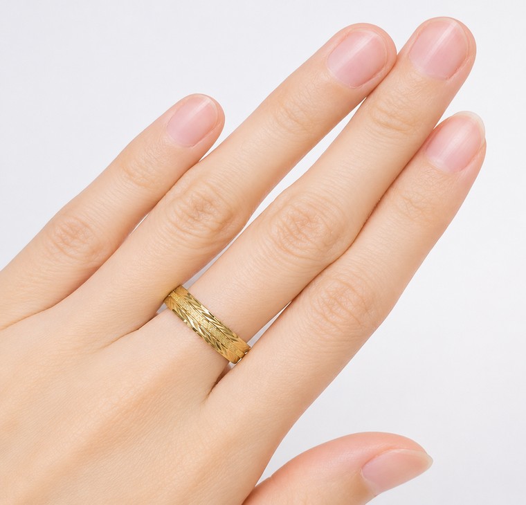 Merchant9 Cincin Emas Belah Rotan Line Pasir L:0.45CM