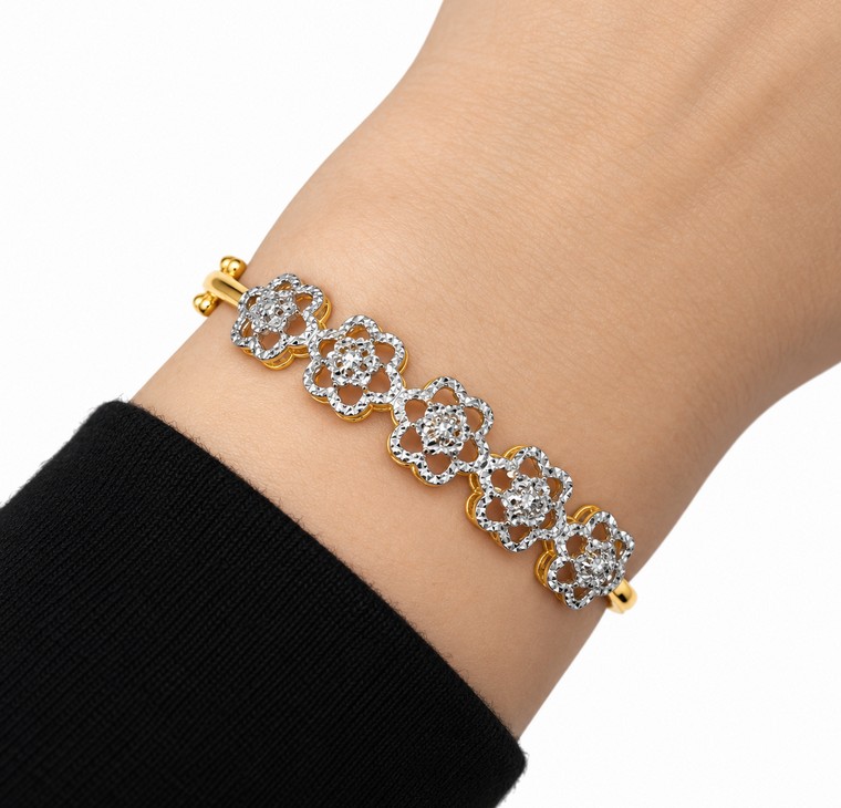 Merchant9 Gelang Bunga Snowflake Diamond Cut 2C L:0.9CM