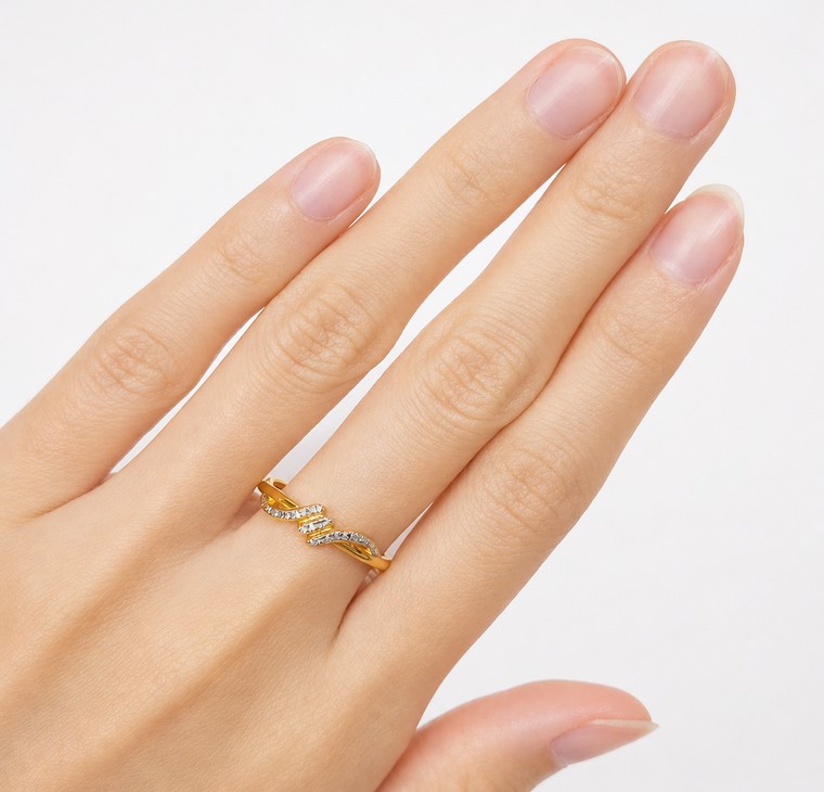 Merchant9 Cincin Emas Knot Diamond Cut 2C L:0.4CM