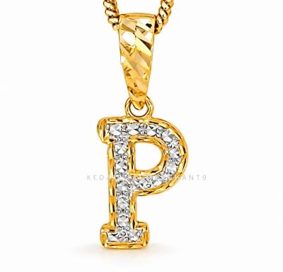 Merchant9 Loket Huruf P Diamond Cut 2C Padu L:0.85CM