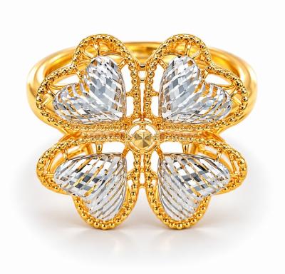 Merchant9 Cincin Emas Clover Kerawang 2C L:1.6CM