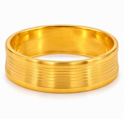 Merchant9 Cincin Emas Belah Rotan Stripe Polish Padu L:0.6CM