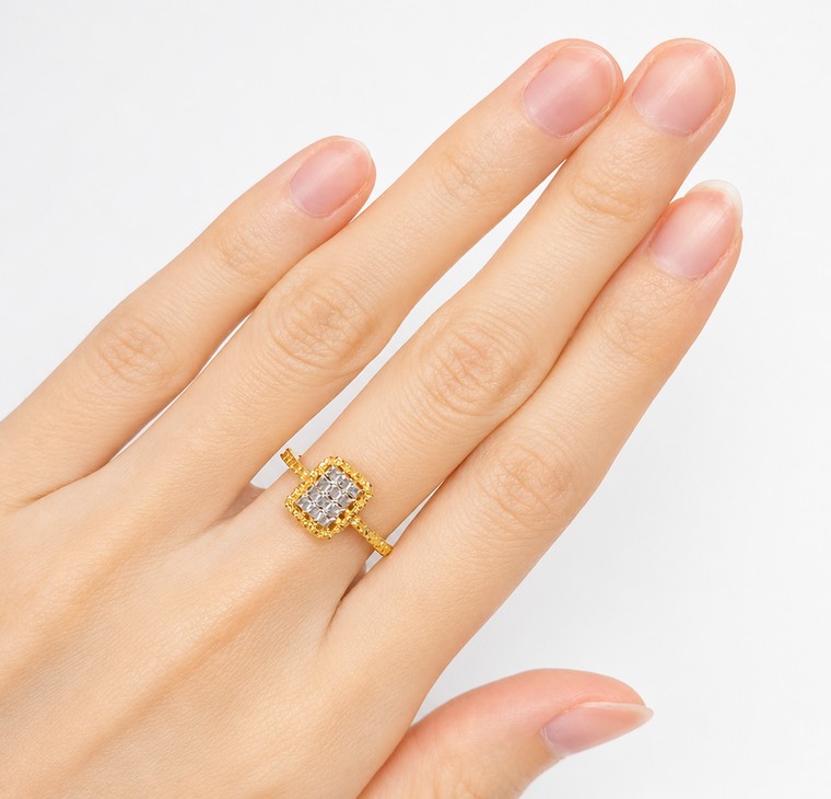 Merchant9 Cincin Emas Petak Diamond Cut 2C L:0.9CM