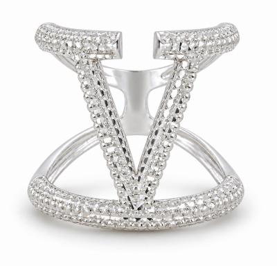 Merchant9 Cincin Emas V Luxury Diamond Cut Chrome L:2CM