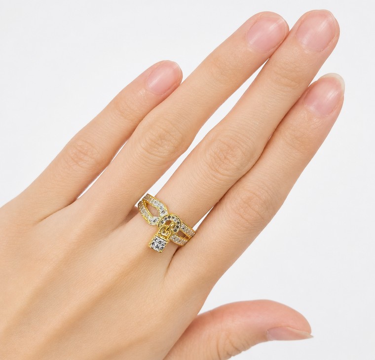 Merchant9 Cincin Emas Belt Lock Diamond Cut 2C