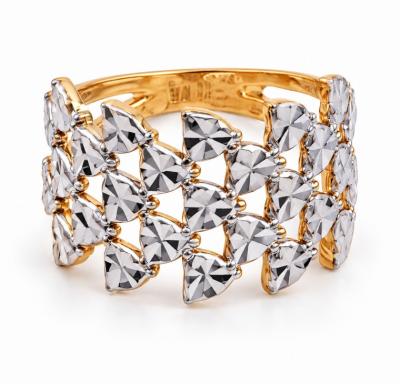 Merchant9 Cincin Emas LOUISE Love Diamond Cut 5 Layer Chrome L:1.3CM