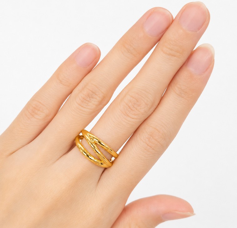 Merchant9 Cincin Emas Silang Polish L:0.95CM