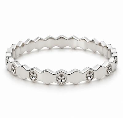 Merchant9 Cincin Emas Stackable - Honeycomb Chrome L:0.25CM