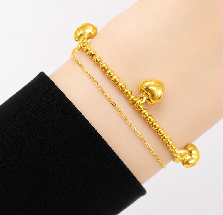 Merchant9 Rantai Tangan Sauh Bola Pearl Gantung Love L:0.2CM