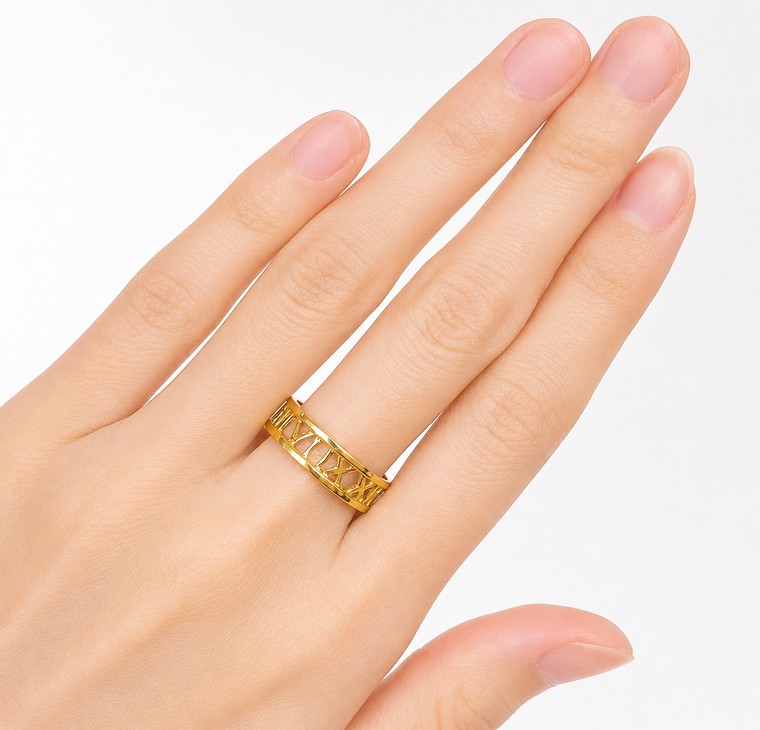 Merchant9 Cincin Emas Roman Polish Full L:0.6CM