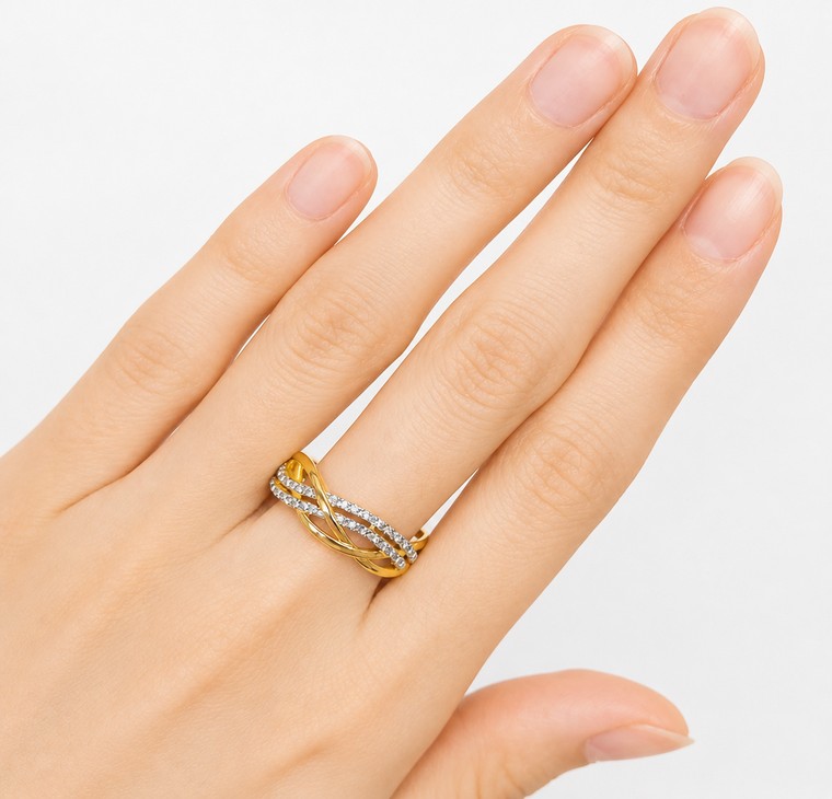 Merchant9 Cincin Emas Tocang Wave Diamond Cut 2C L:0.6CM