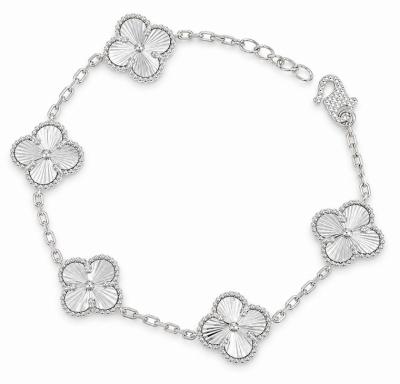 Merchant9 Rantai Tangan Sauh VC 5 Clover Chrome Padu L:1.2CM