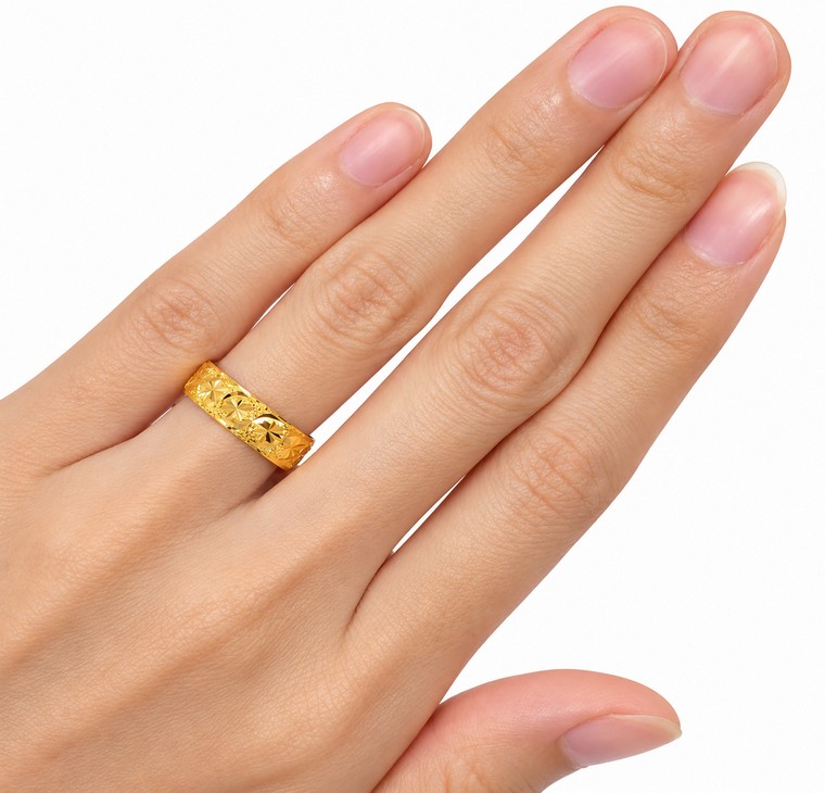 Merchant9 Cincin Emas Belah Rotan Star Pasir L:0.5CM
