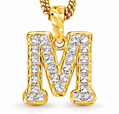 Merchant9 Loket Huruf M Diamond Cut 2C Padu L:1.2CM