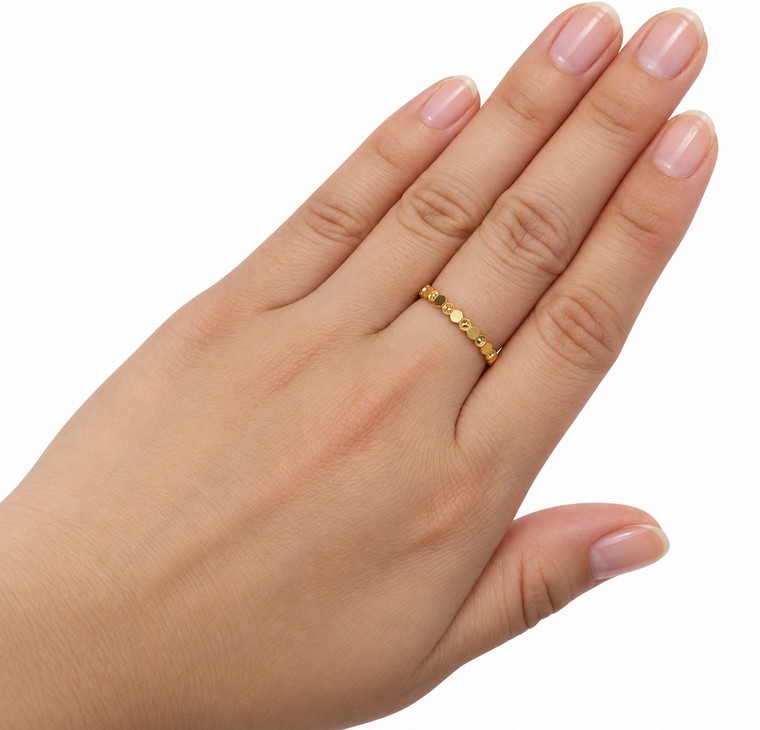 Merchant9 Cincin Emas Stackable - Honeycomb L:0.25CM
