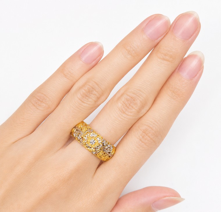 Merchant9 Cincin Emas Belah Rotan Klasik Semalu Pasir 2C L:0.8CM