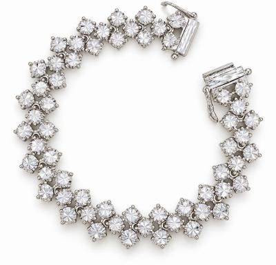 Merchant9 Rantai Tangan LOUISE Diamond Cut 3 Layer Chrome L:1.1CM (Klip Slide)