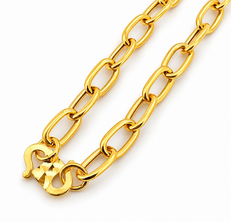Merchant9 Rantai Leher Paperclip Choker Love L:0.4CM