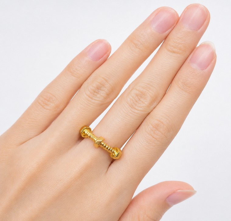 Merchant9 Cincin Emas Skru Polish L:0.5CM