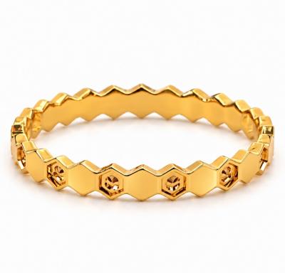 Merchant9 Cincin Emas Stackable - Honeycomb L:0.25CM