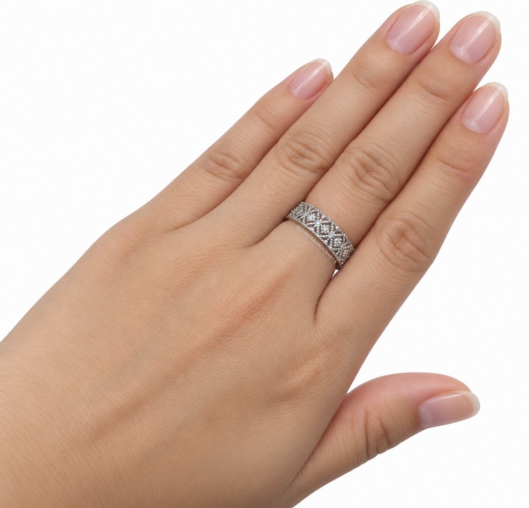 Merchant9 Cincin Emas Zellige Diamond Cut Chrome L:0.6CM