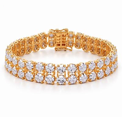 Merchant9 Rantai Tangan LOUISE Diamond Cut 2 Layer L:0.95CM (KLIP SLIDE)