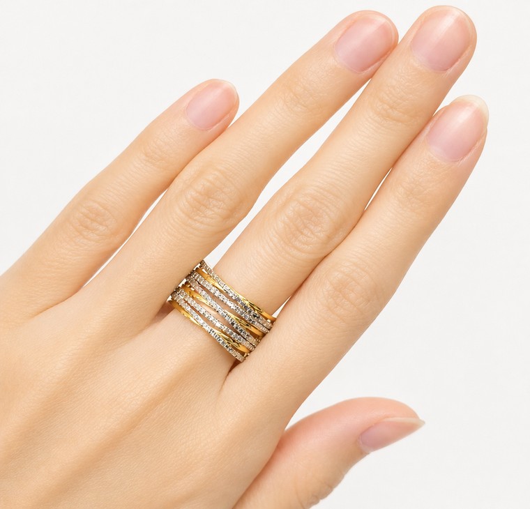 Merchant9 Cincin Emas Silang Polish Diamond Cut 2C L:1CM