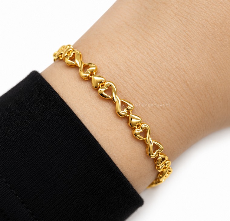 Merchant9 Rantai Tangan Ribbon Infinity Love Polish L:0.5CM